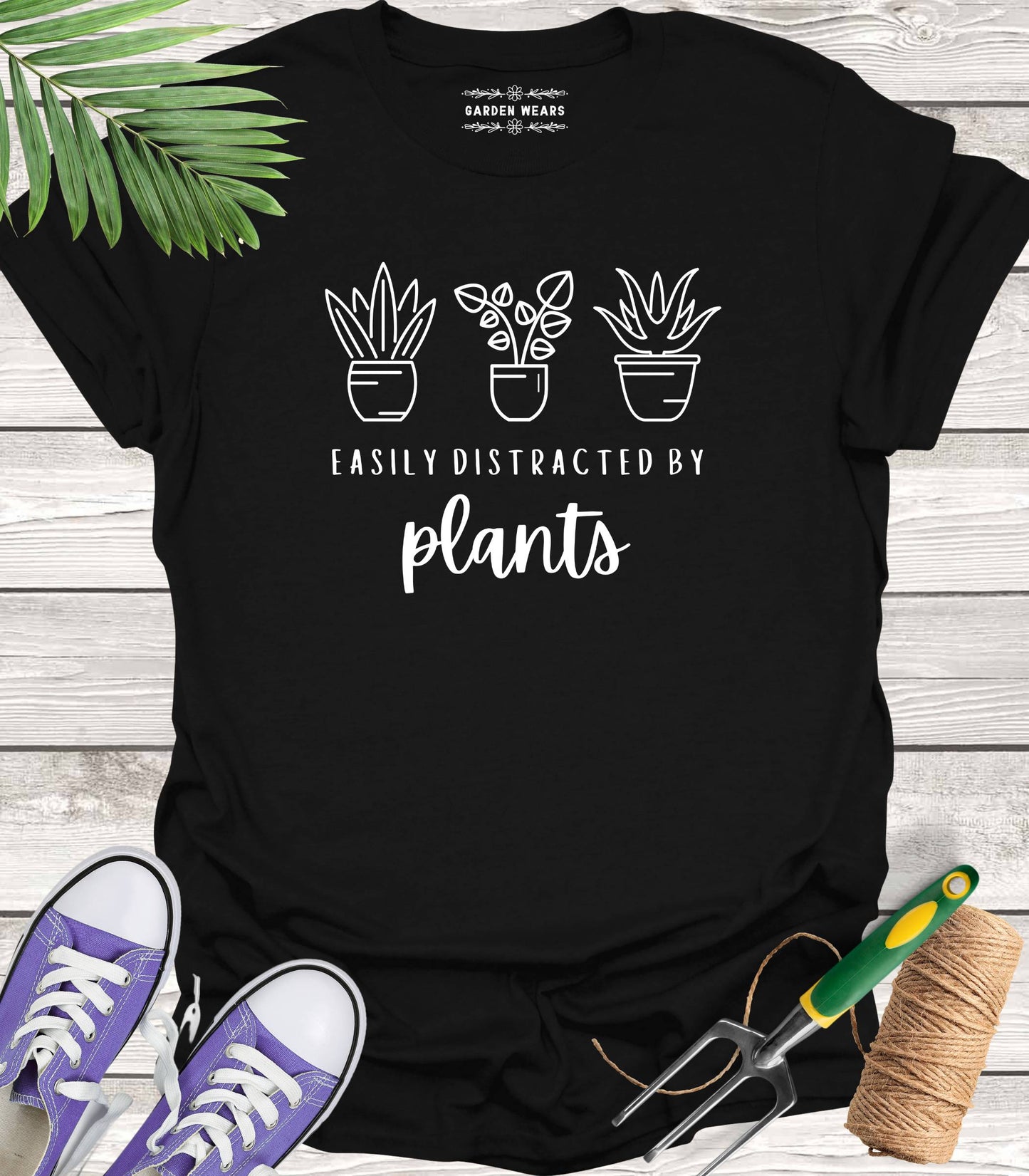 Unisex 100% Cotton T-shirt, Easily Distracted By Plants