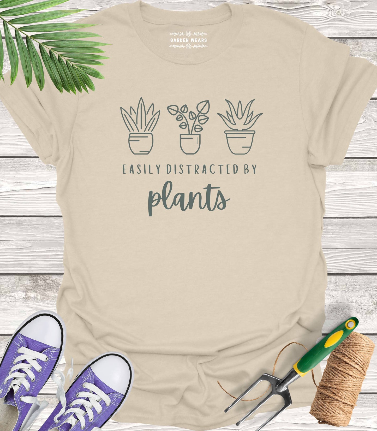 Unisex 100% Cotton T-shirt, Easily Distracted By Plants