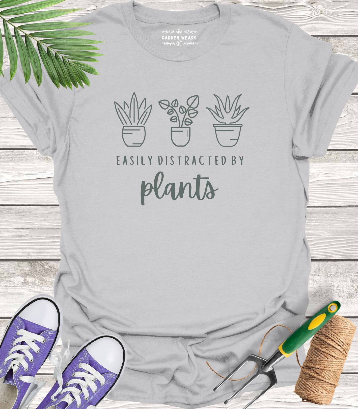 Unisex 100% Cotton T-shirt, Easily Distracted By Plants