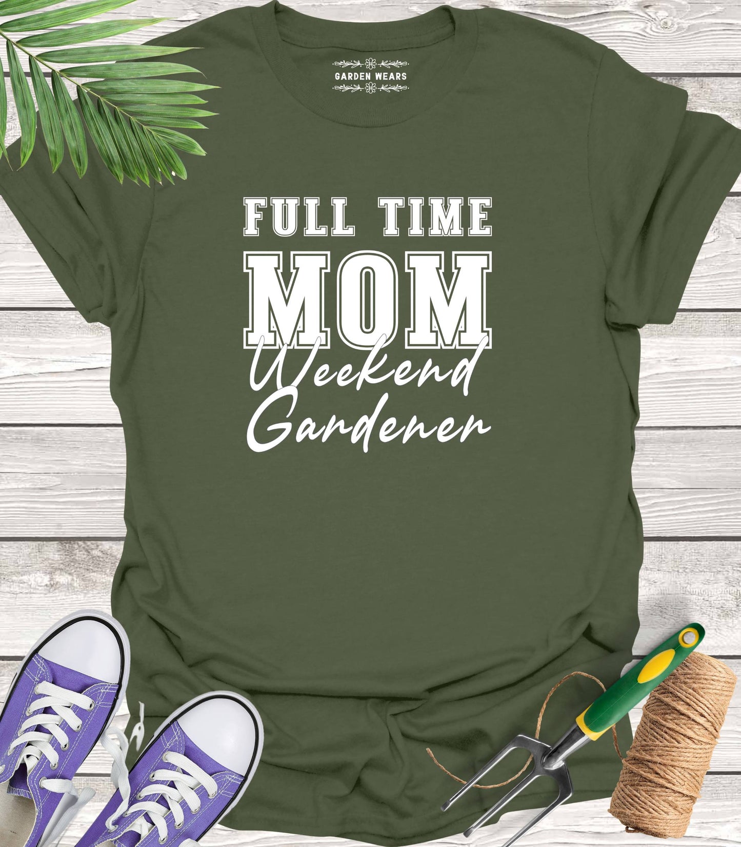Unisex 100% Cotton T-shirt, Full Time Mom, Weekend Gardener