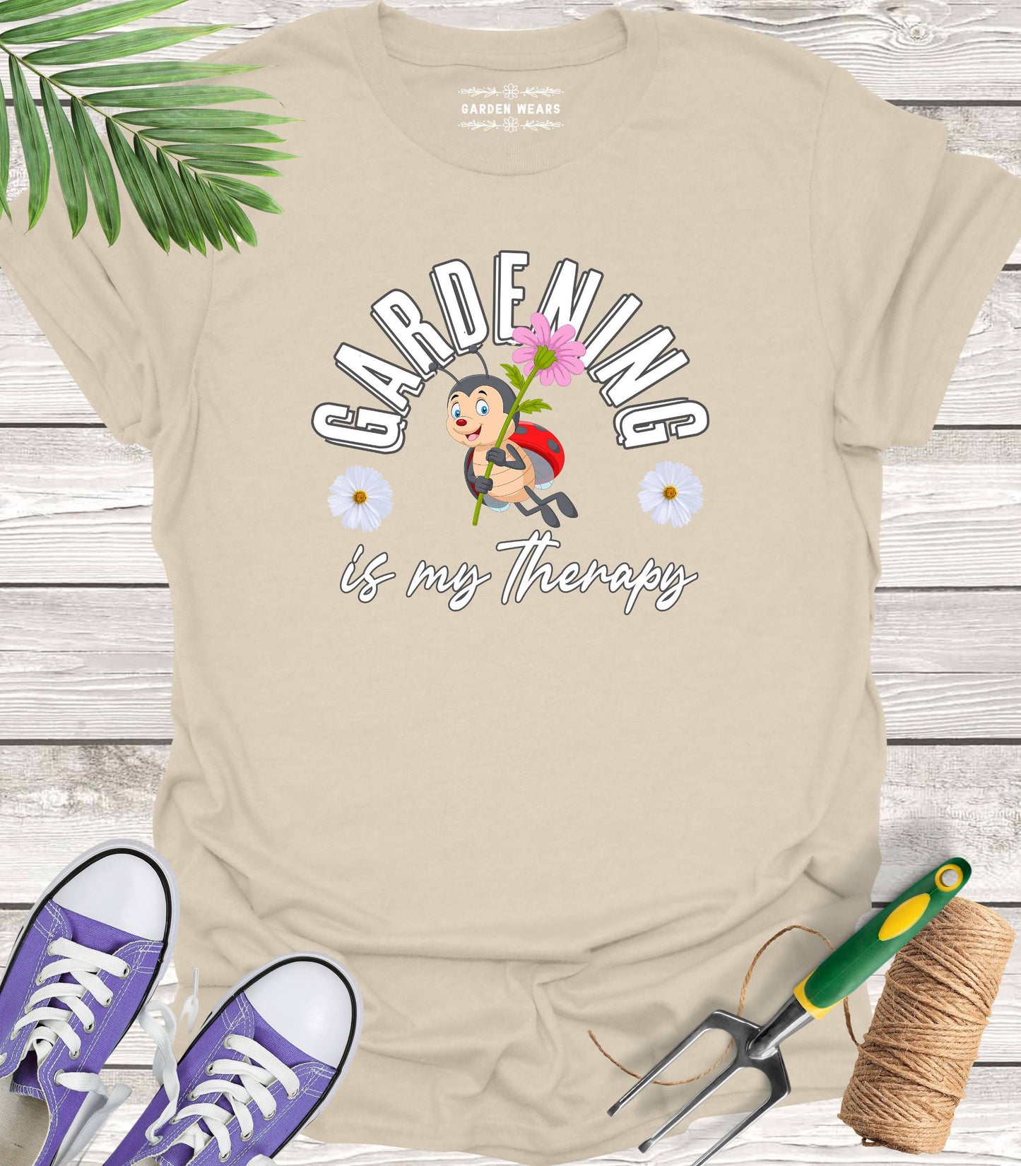 Unisex 100% Cotton T-shirt, Gardening Is My Therapy