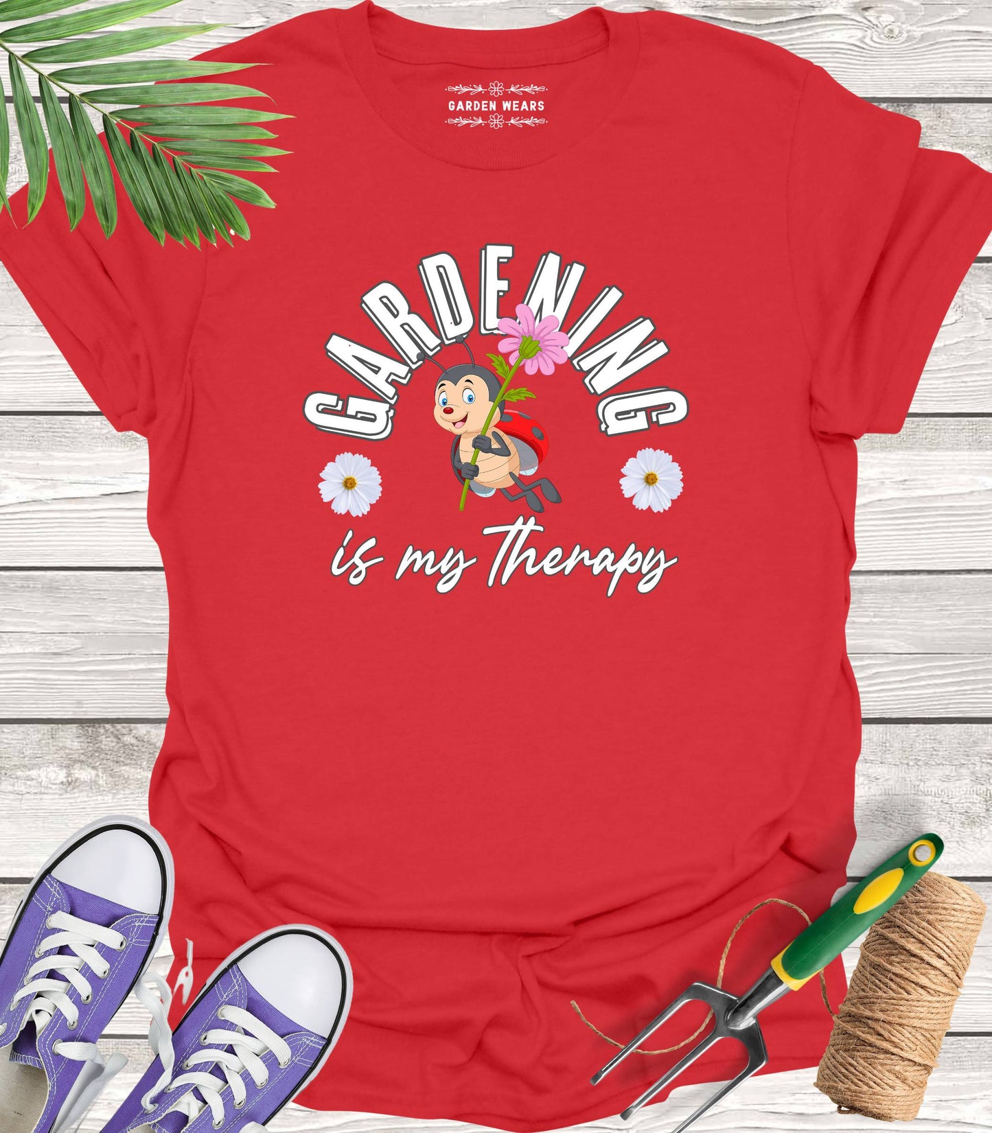 Unisex 100% Cotton T-shirt, Gardening Is My Therapy