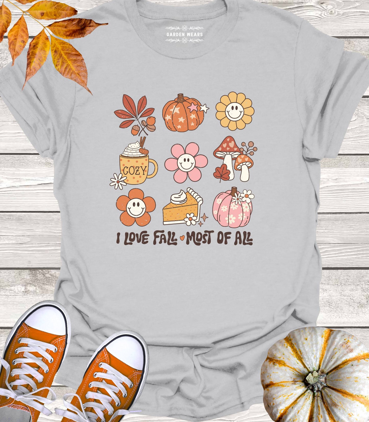 Unisex 100% Cotton T-shirt, I Love Fall Most of All