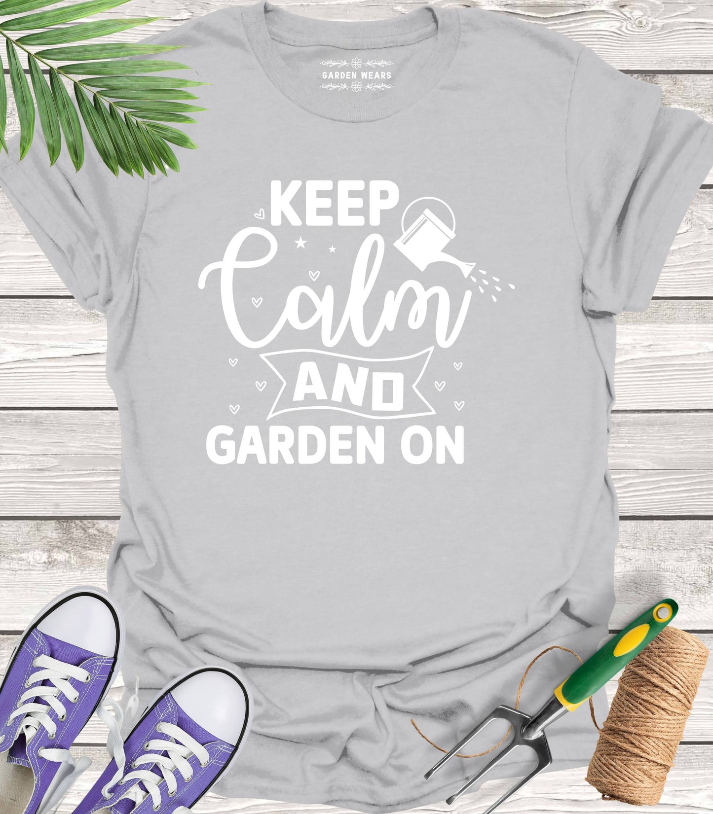 Unisex 100% Cotton T-shirt, Keep Calm And Garden On