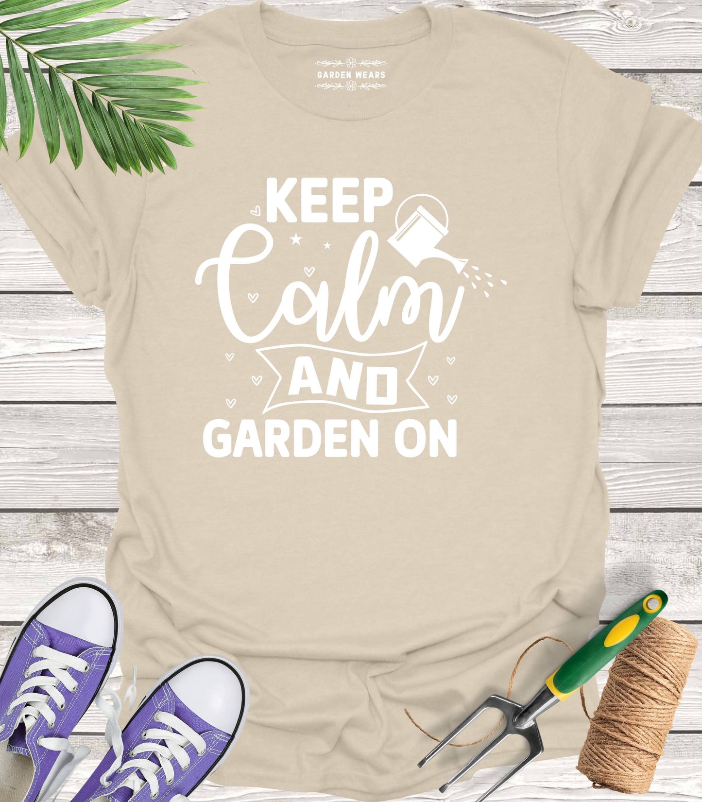 Unisex 100% Cotton T-shirt, Keep Calm And Garden On