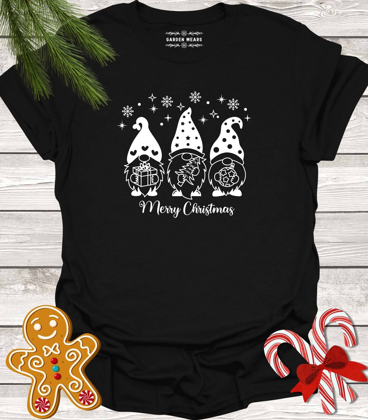 Unisex 100% Cotton T-shirt, Merry Christmas Gnomes