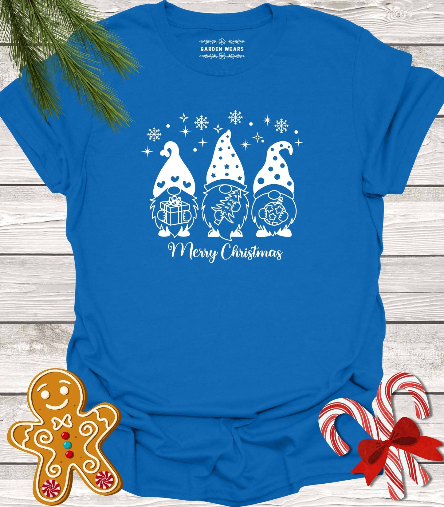 Unisex 100% Cotton T-shirt, Merry Christmas Gnomes