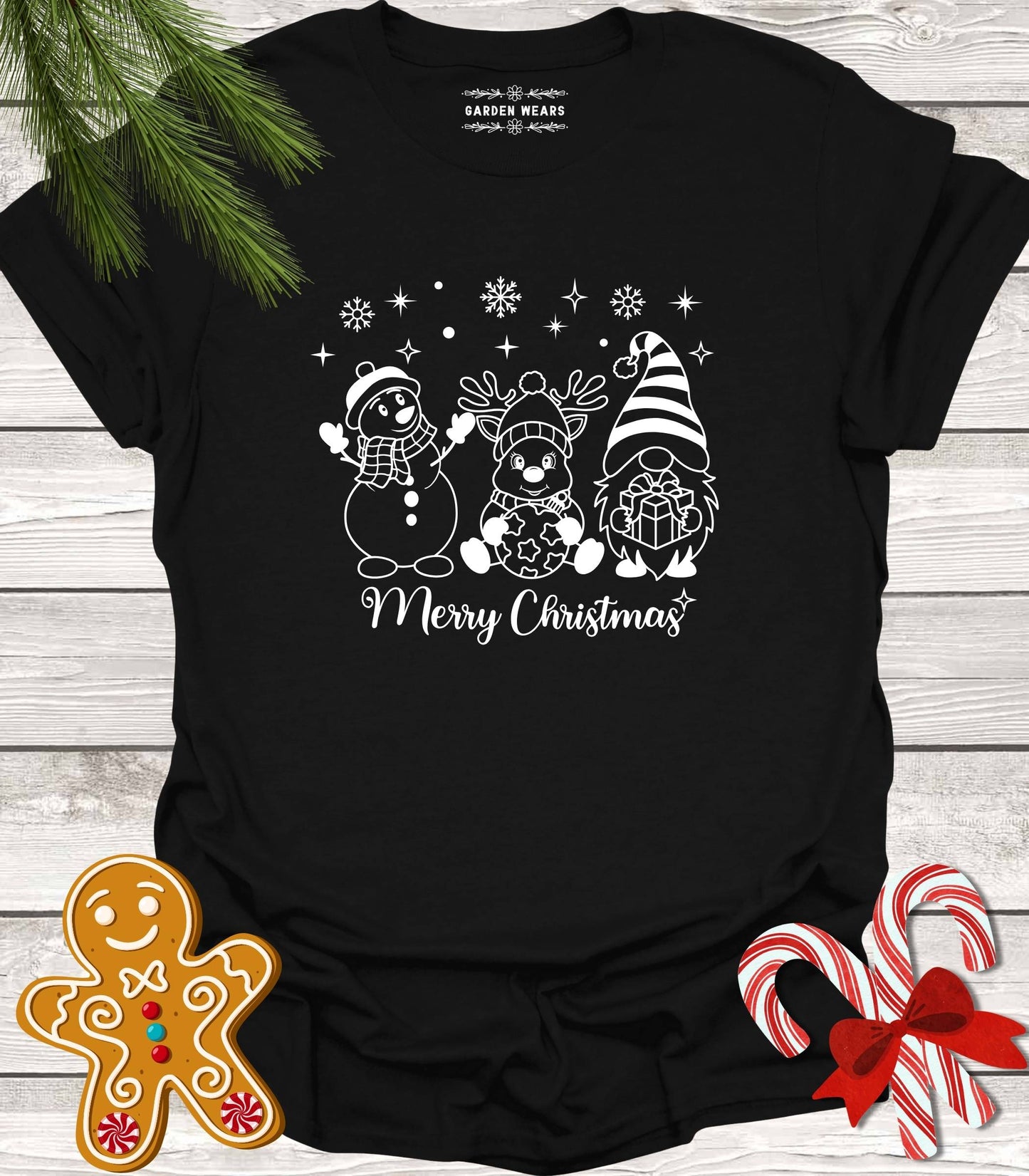 Unisex 100% Cotton T-shirt, Merry Christmas Gnome