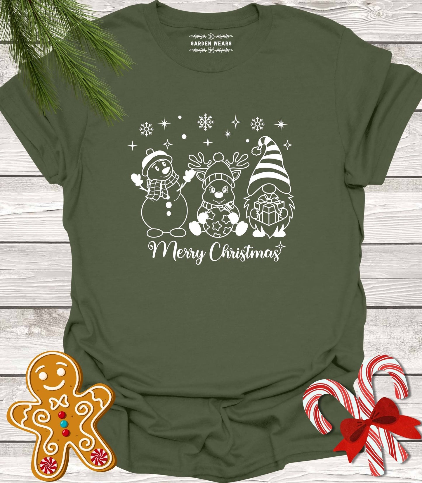 Unisex 100% Cotton T-shirt, Merry Christmas Gnome