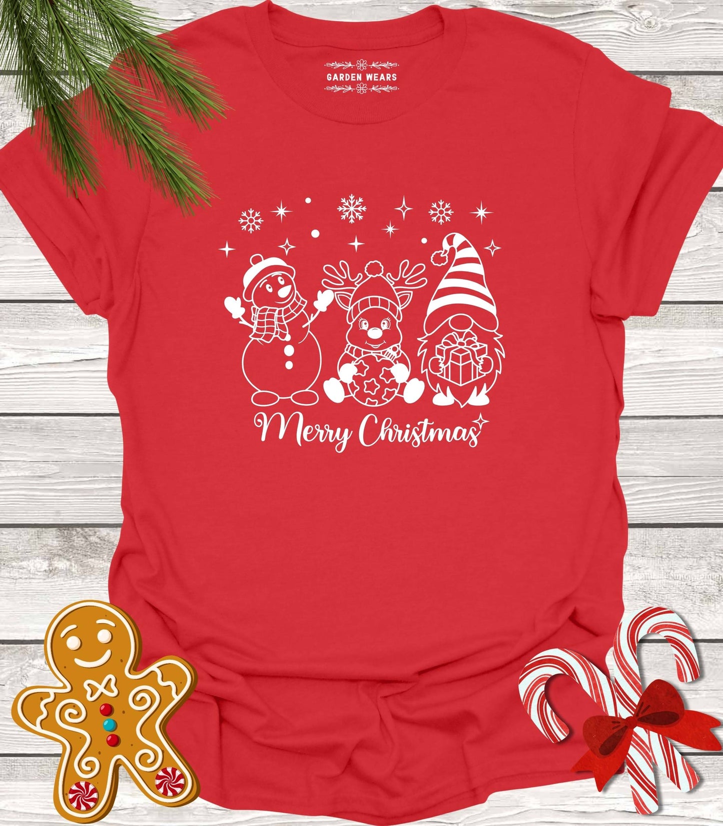 Unisex 100% Cotton T-shirt, Merry Christmas Gnome