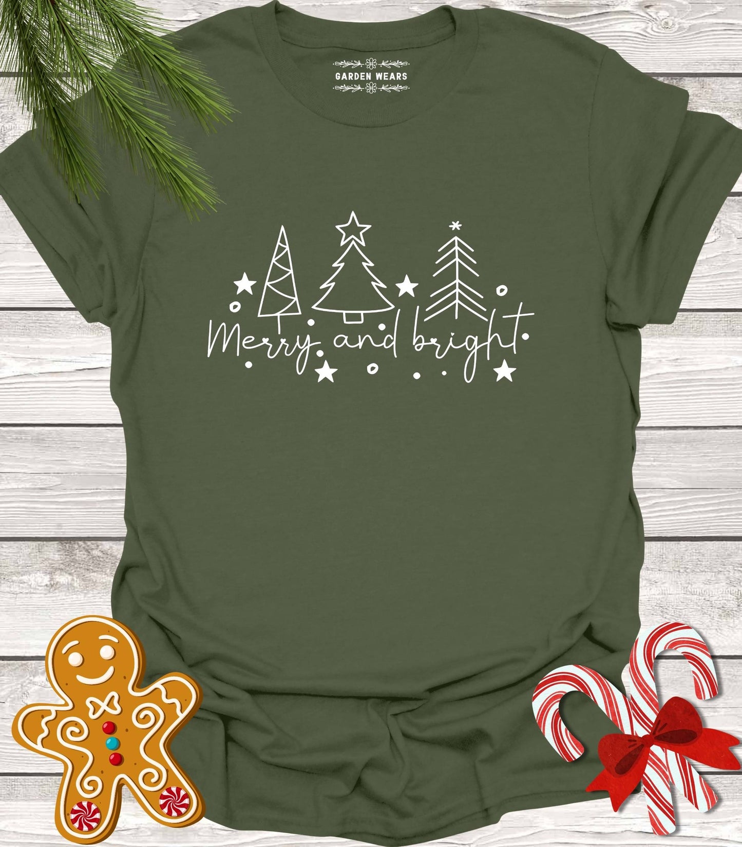 Unisex 100% Cotton T-shirt, Merry & Bright