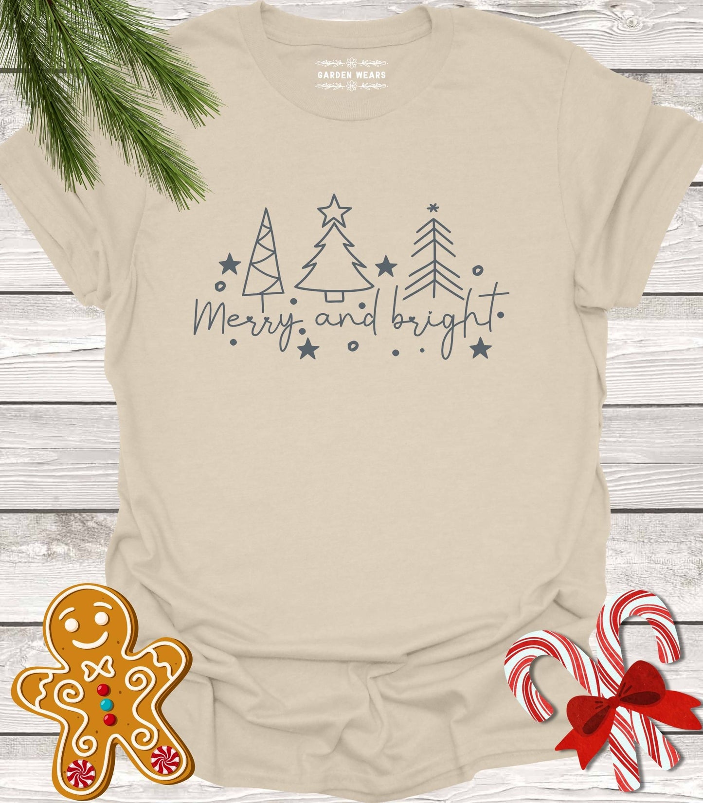 Unisex 100% Cotton T-shirt, Merry & Bright