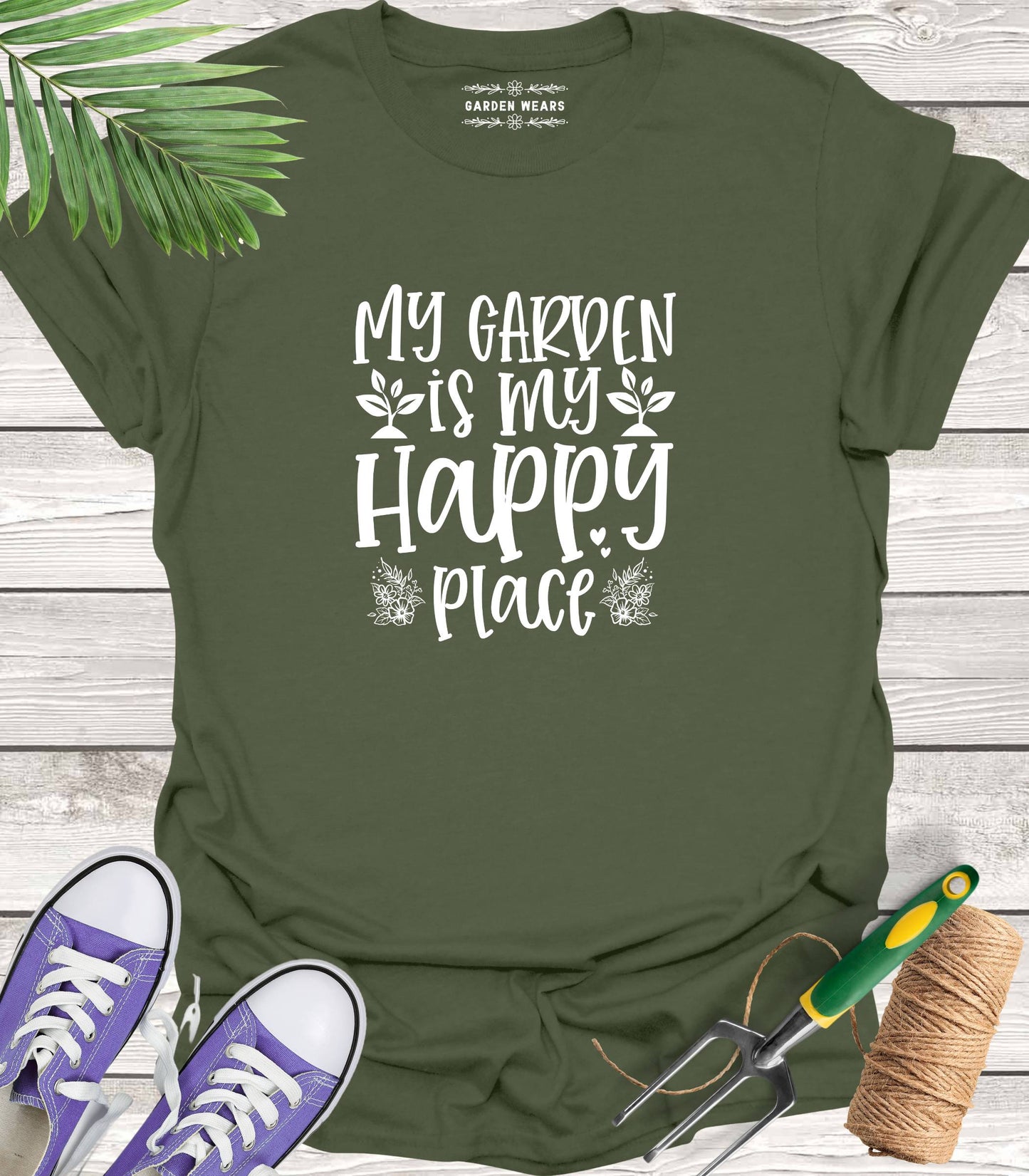 Unisex 100% Cotton T-shirt, My Garden Is My Happy Place