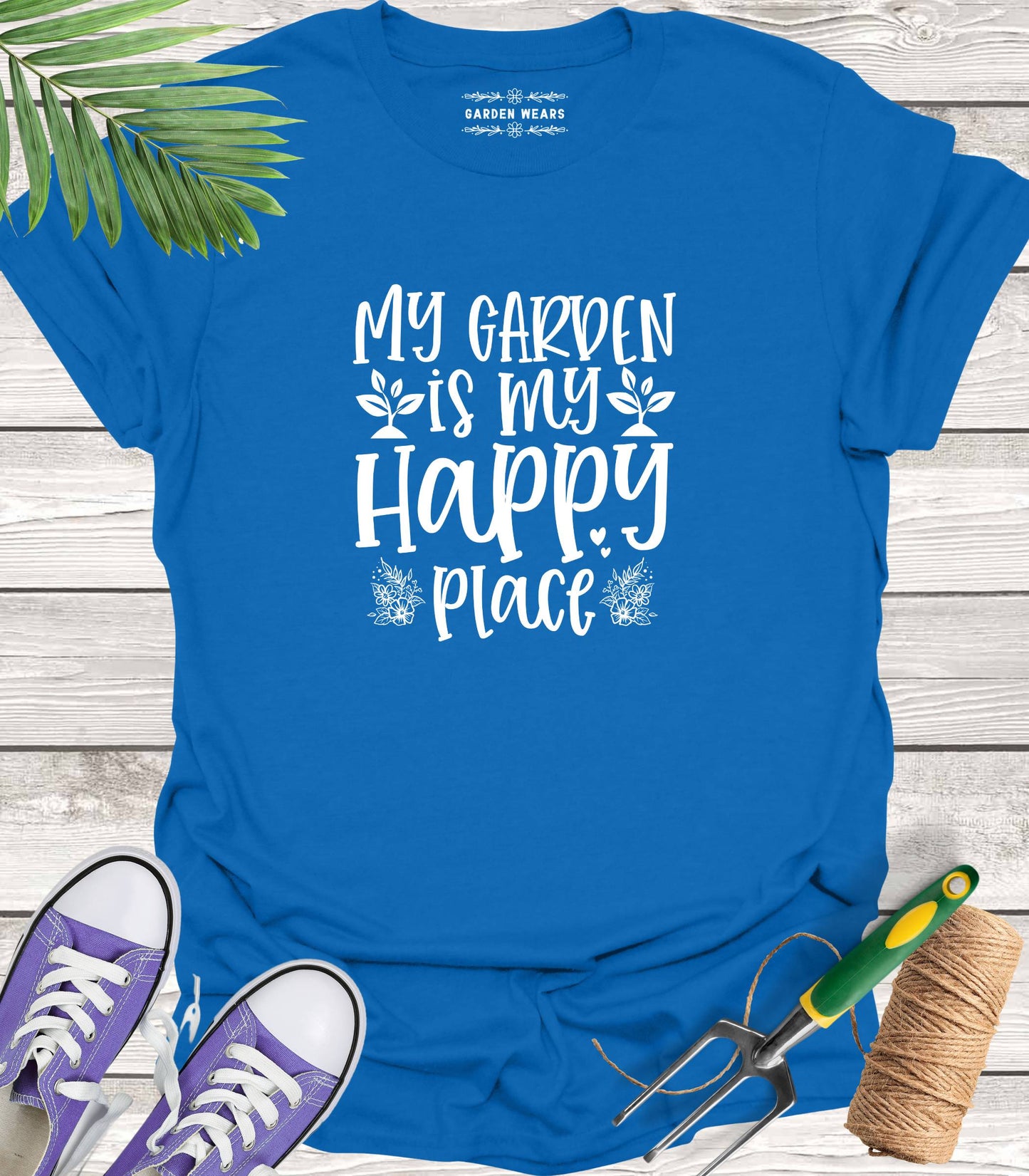 Unisex 100% Cotton T-shirt, My Garden Is My Happy Place