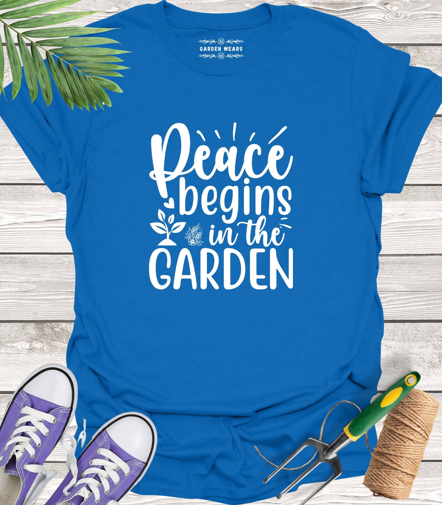 Unisex 100% Cotton T-shirt, Peace Begins In The Garden