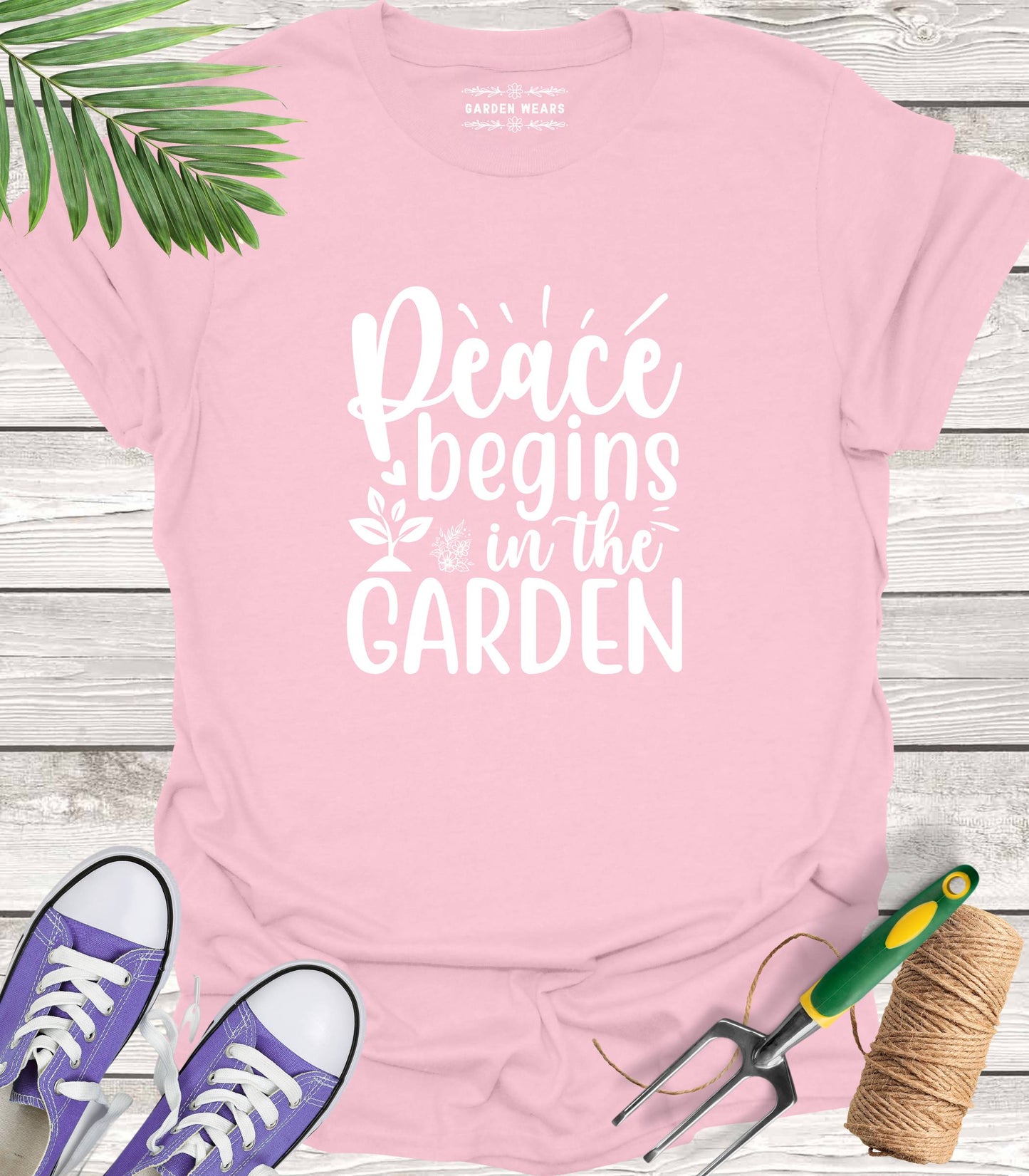 Unisex 100% Cotton T-shirt, Peace Begins In The Garden