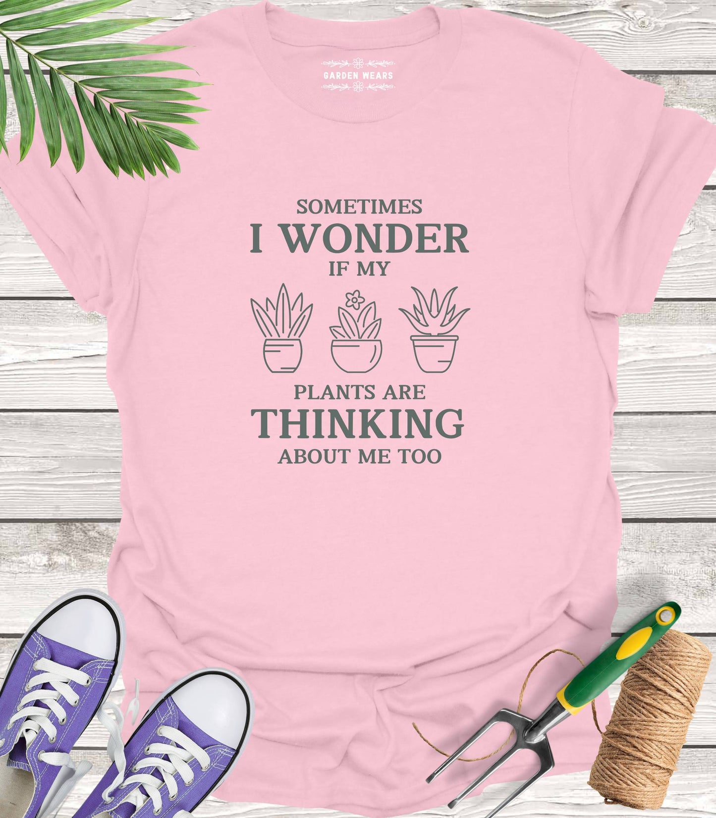 Unisex 100% Cotton T-shirt, Sometimes I Wonder If My Plants Are Thinking About Me Too
