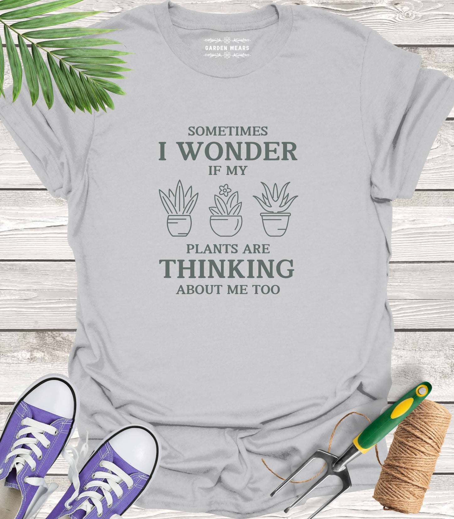 Unisex 100% Cotton T-shirt, Sometimes I Wonder If My Plants Are Thinking About Me Too