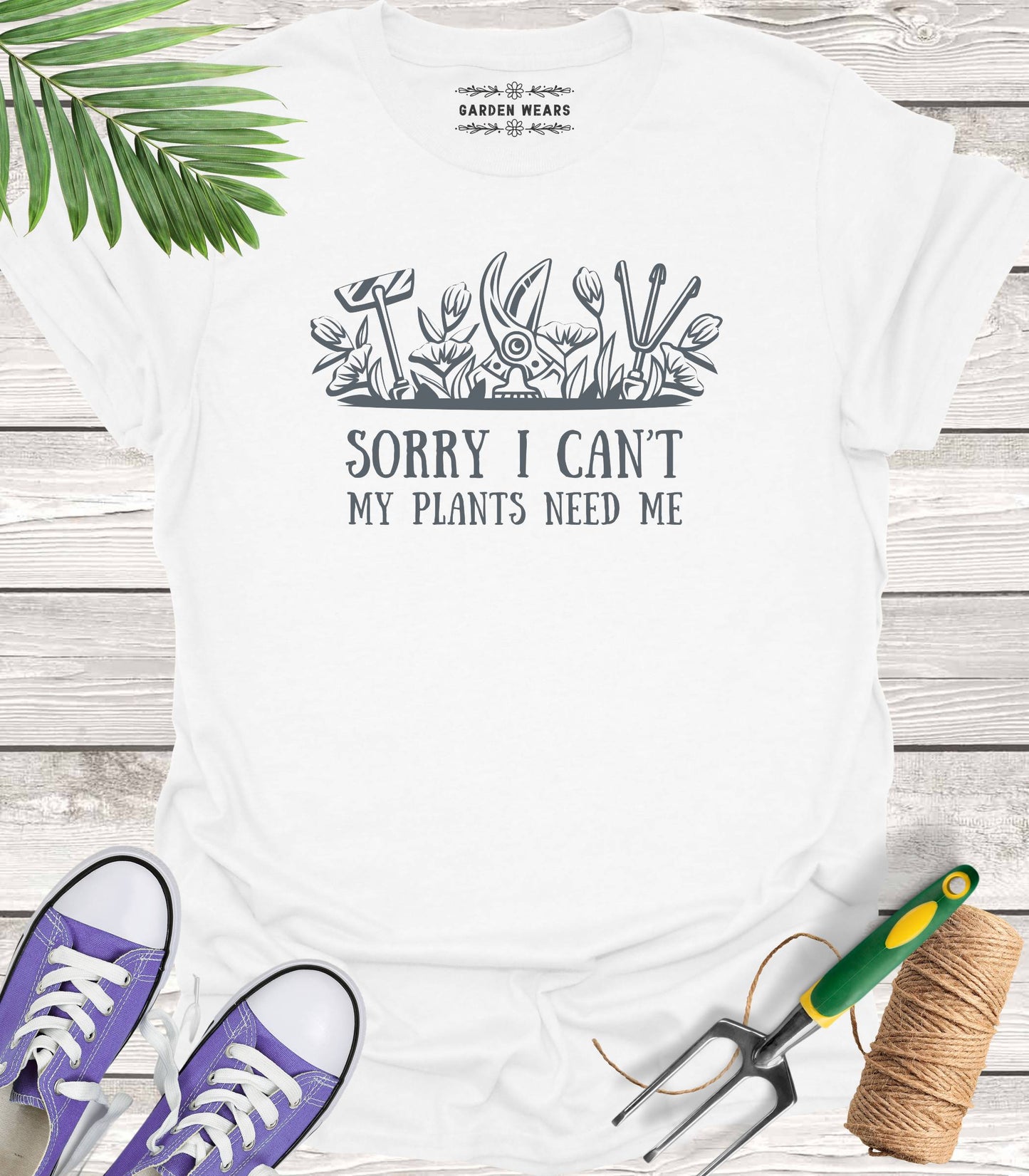 Unisex 100% Cotton T-shirt, Sorry I Can't, My Plants Need Me