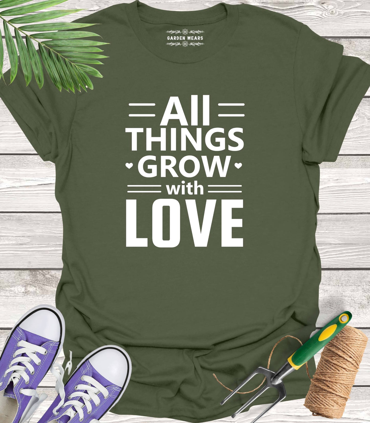 Unisex 100% Cotton T-shirt,  All Things Grow With Love