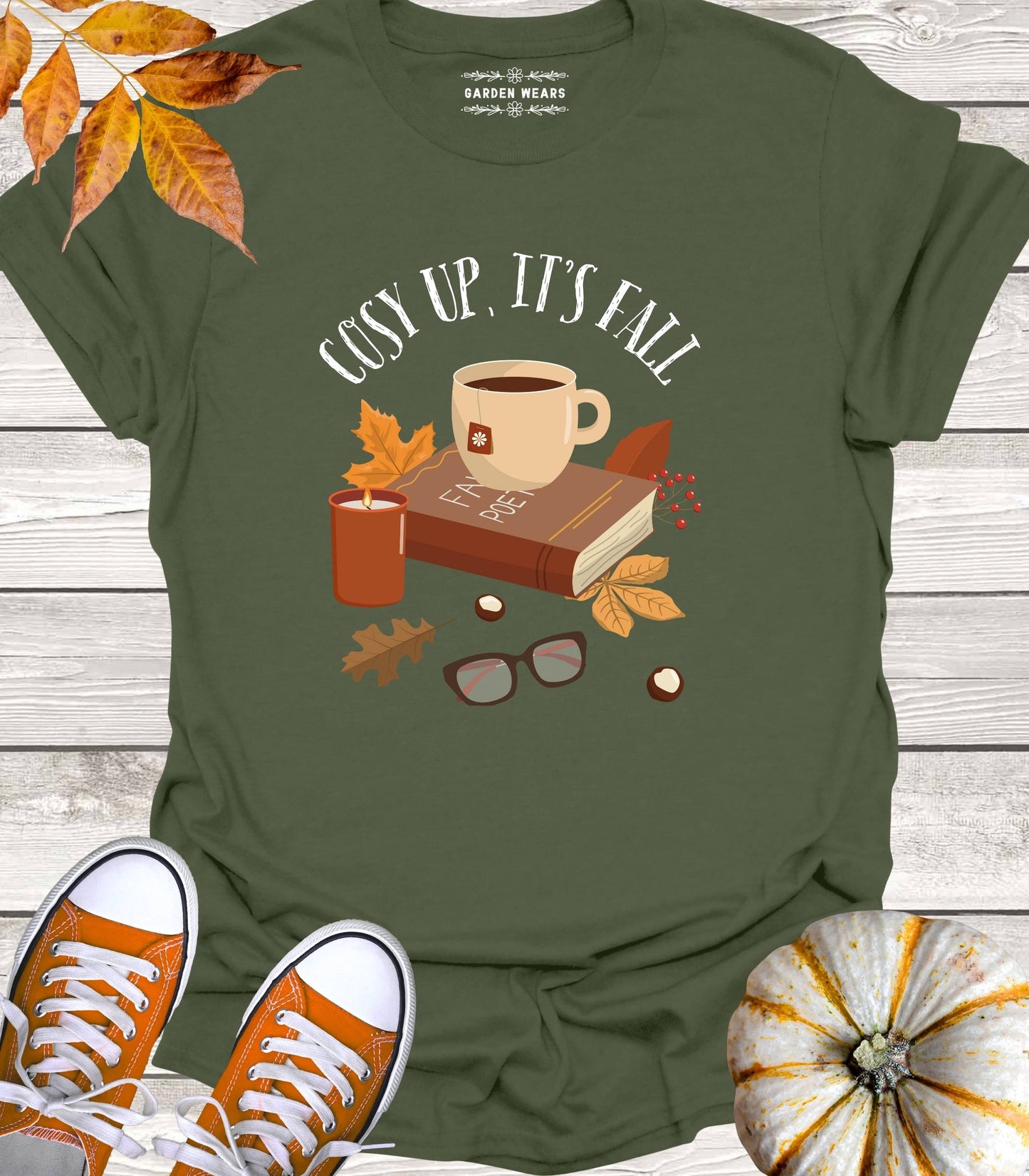 Unisex 100% Cotton T-shirt, Cozy Up It's Fall