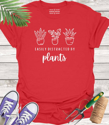 Unisex 100% Cotton T-shirt,  Easily Distracted By Plants