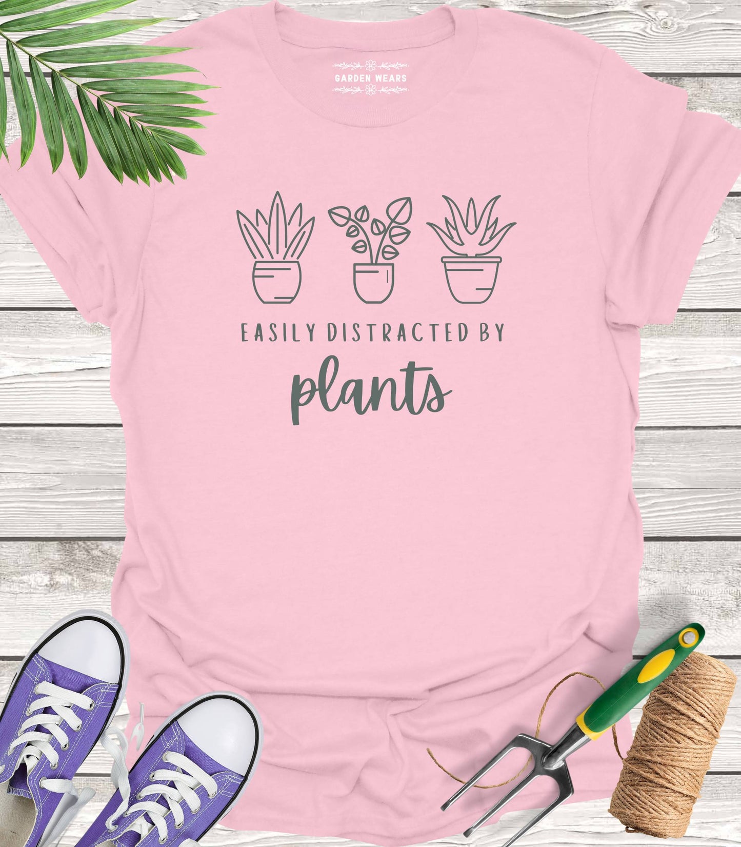 Unisex 100% Cotton T-shirt,  Easily Distracted By Plants