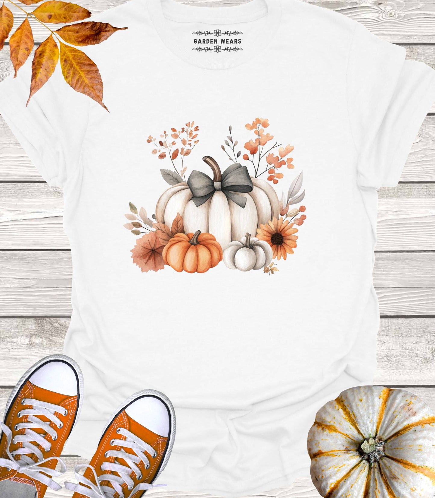 Unisex 100% Cotton T-shirt, Fall Pumpkins