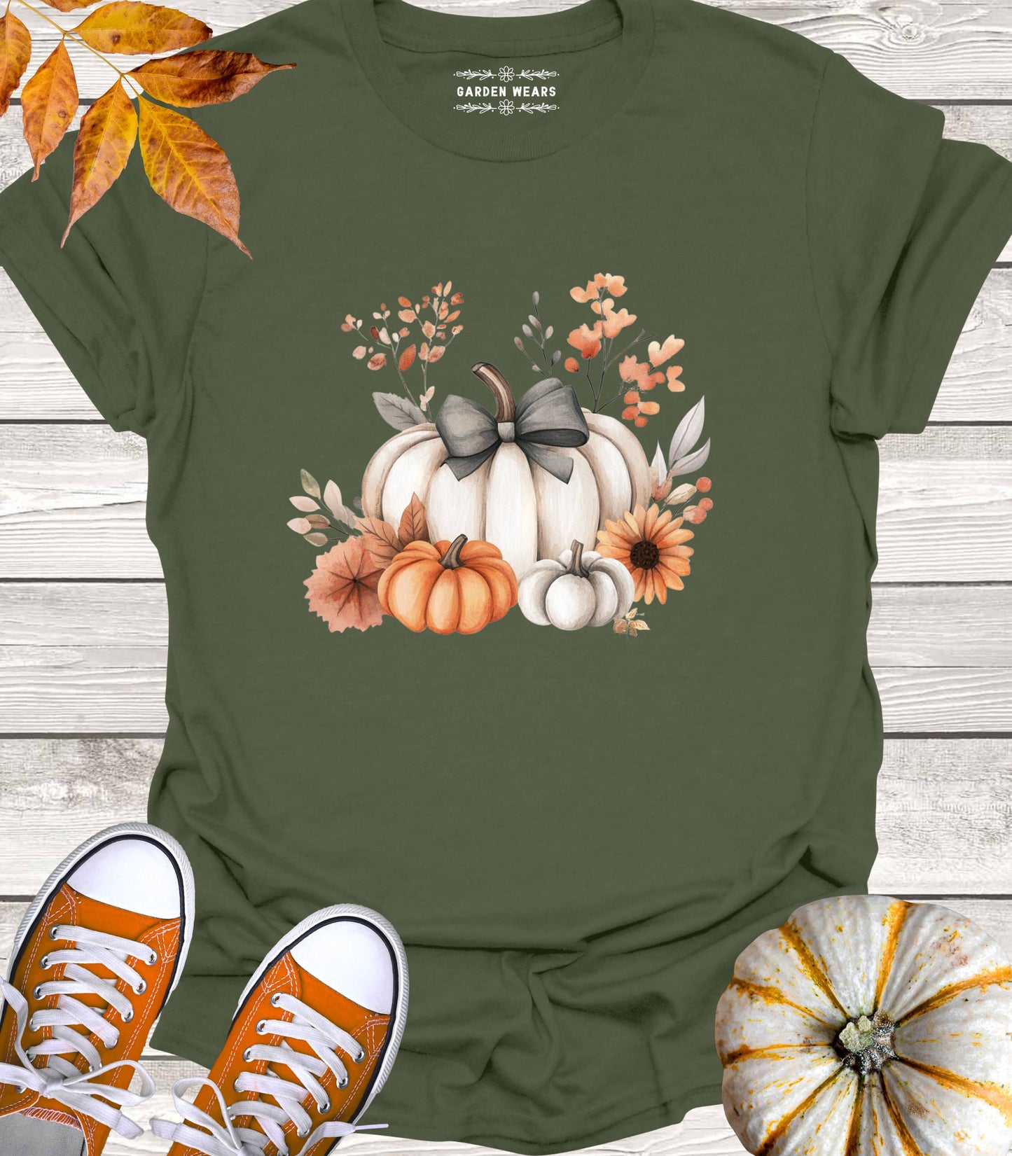 Unisex 100% Cotton T-shirt, Fall Pumpkins