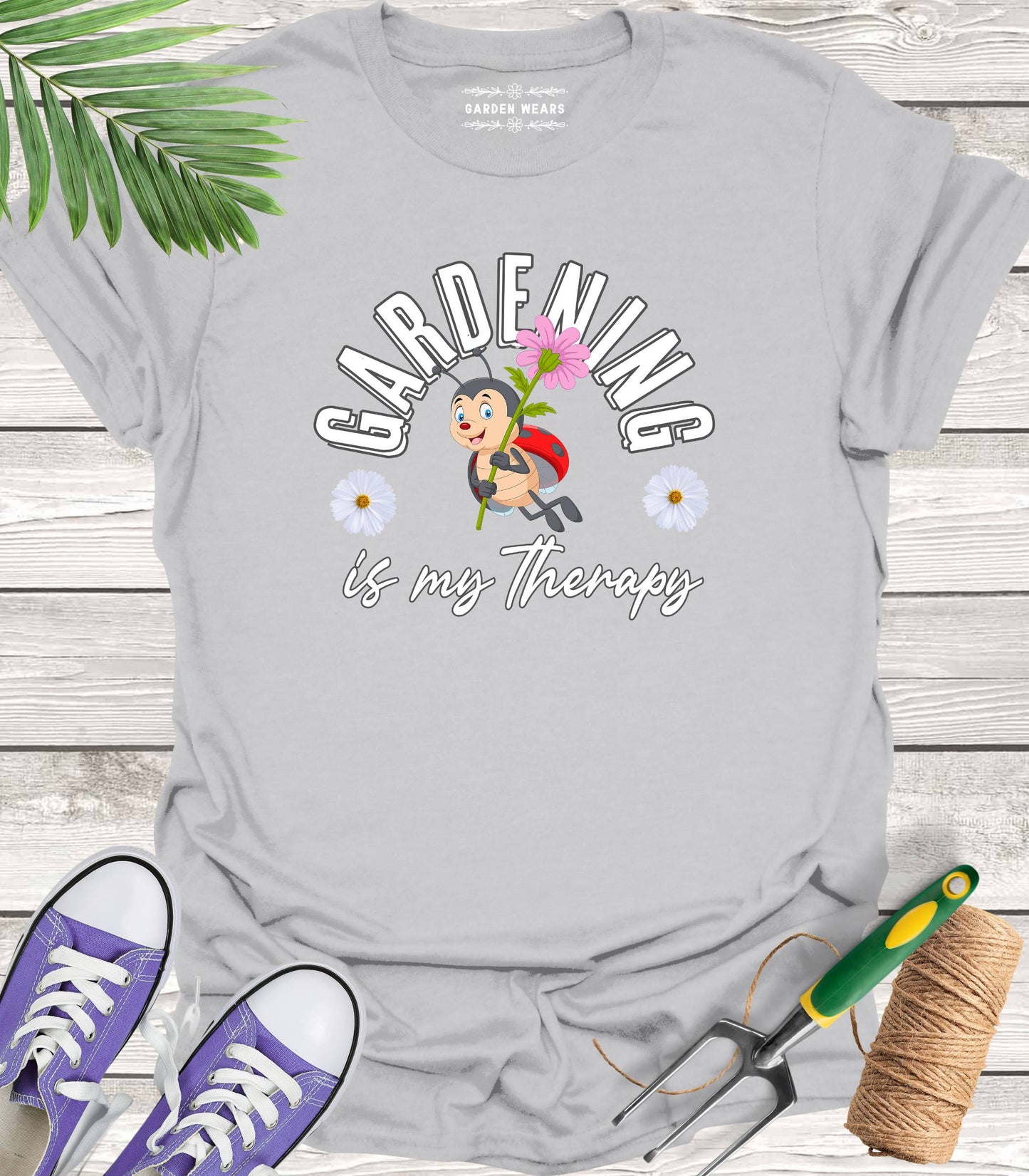 Unisex 100% Cotton T-shirt,  Gardening Is My Therapy