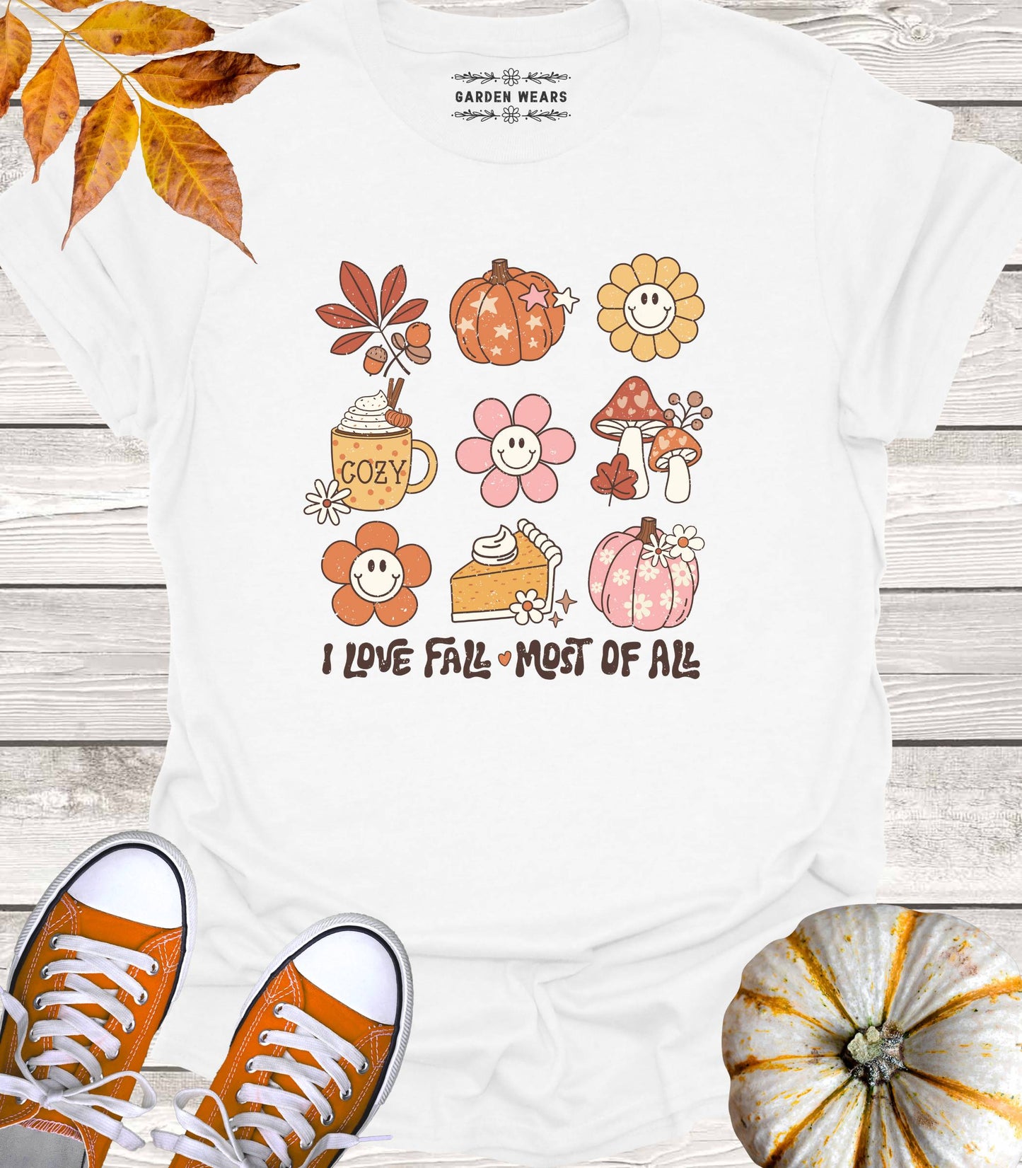 Unisex 100% Cotton T-shirt, I Love Fall Most of All