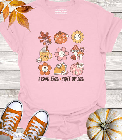 Unisex 100% Cotton T-shirt, I Love Fall Most of All