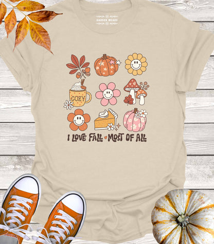 Unisex 100% Cotton T-shirt, I Love Fall Most of All