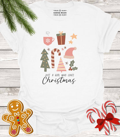 Unisex 100% Cotton T-shirt,  Just A Girl Who Loves Christmas