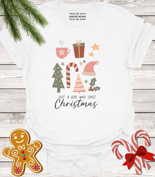 Unisex 100% Cotton T-shirt,  Just A Girl Who Loves Christmas