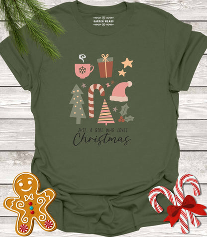 Unisex 100% Cotton T-shirt,  Just A Girl Who Loves Christmas