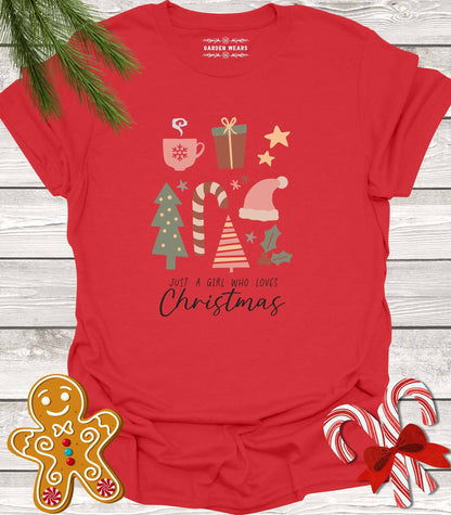 Unisex 100% Cotton T-shirt,  Just A Girl Who Loves Christmas