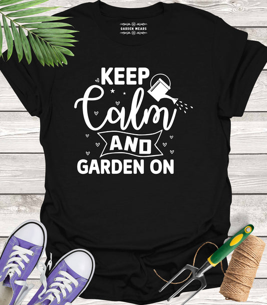 Unisex 100% Cotton T-shirt,  Keep Calm And Garden On