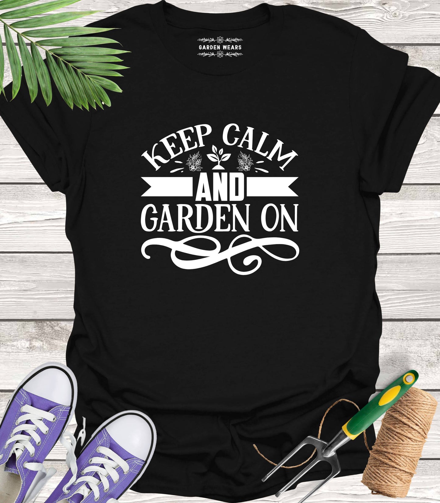 Unisex 100% Cotton T-shirt,  Keep Calm And Garden On