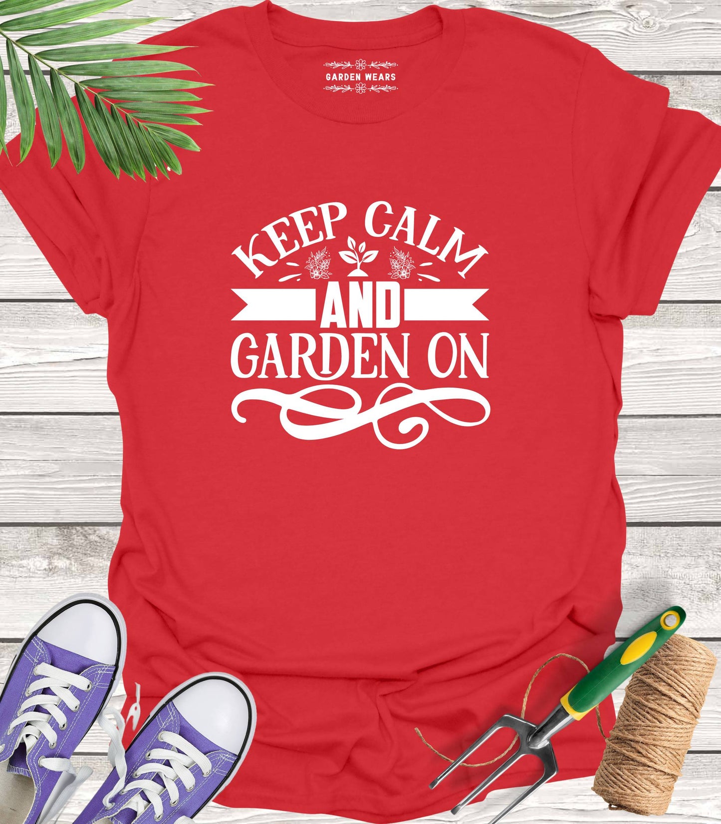 Unisex 100% Cotton T-shirt,  Keep Calm And Garden On