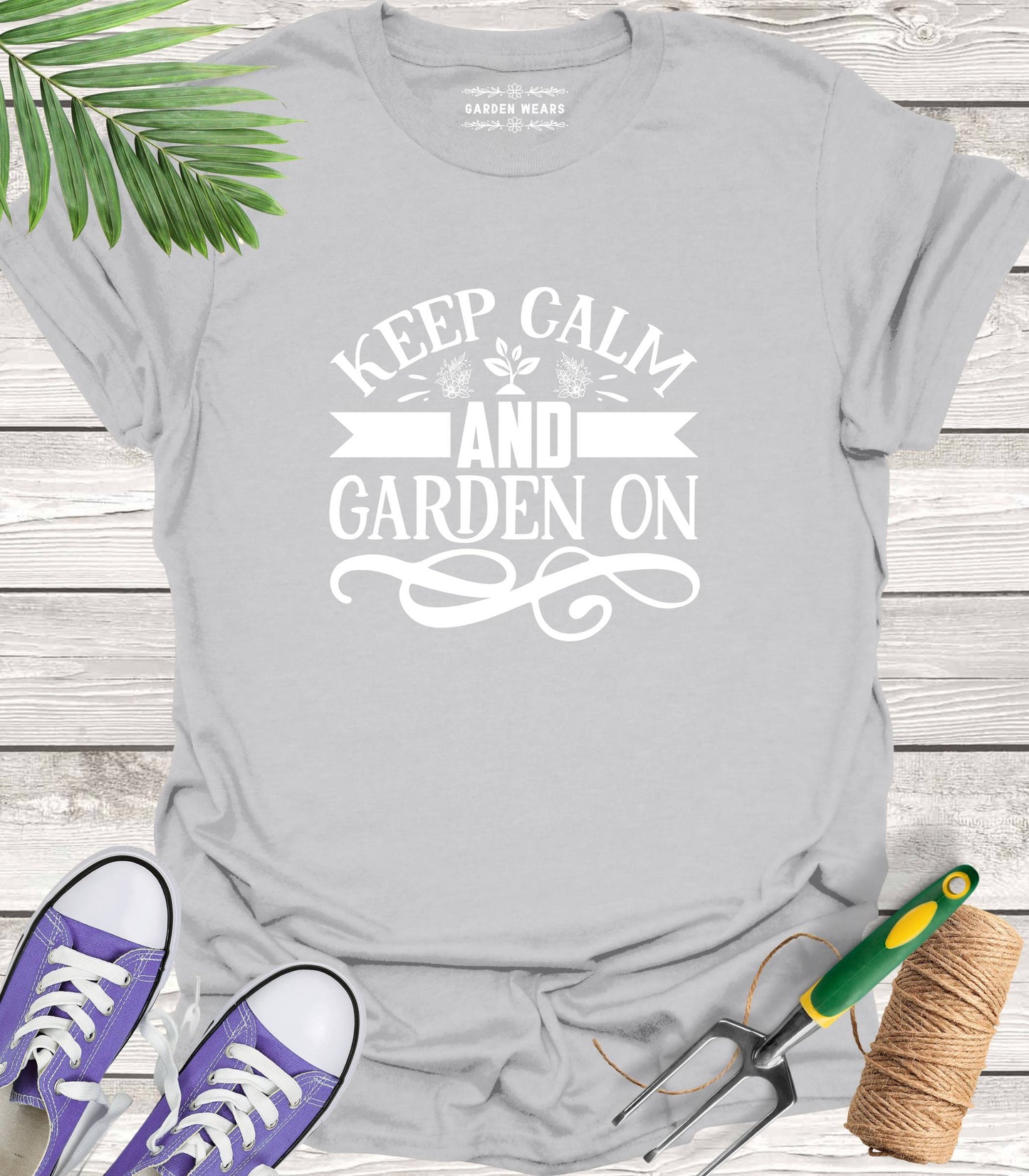 Unisex 100% Cotton T-shirt,  Keep Calm And Garden On