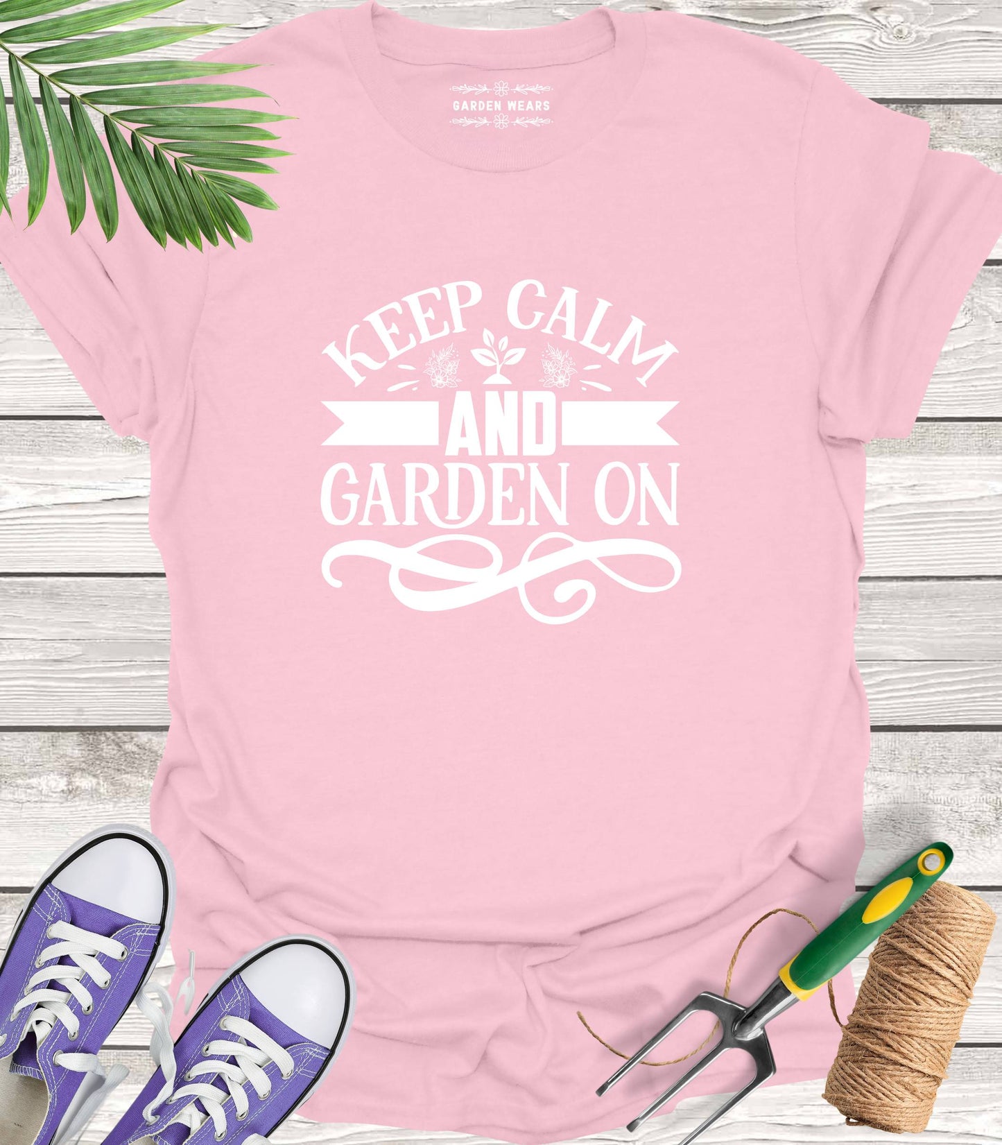 Unisex 100% Cotton T-shirt,  Keep Calm And Garden On