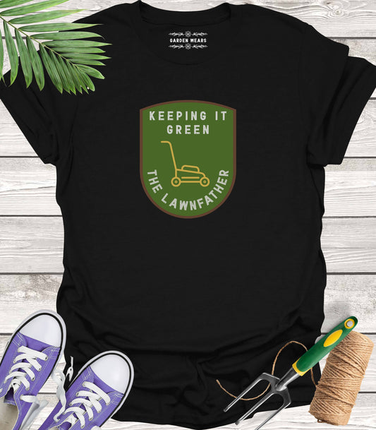 Unisex 100% Cotton T-shirt,  Keeping It Green, The Lawnfather