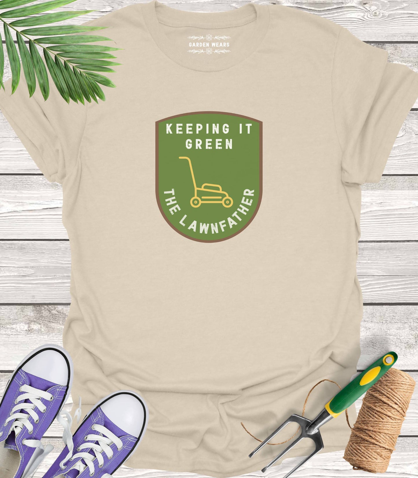 Unisex 100% Cotton T-shirt,  Keeping It Green, The Lawnfather