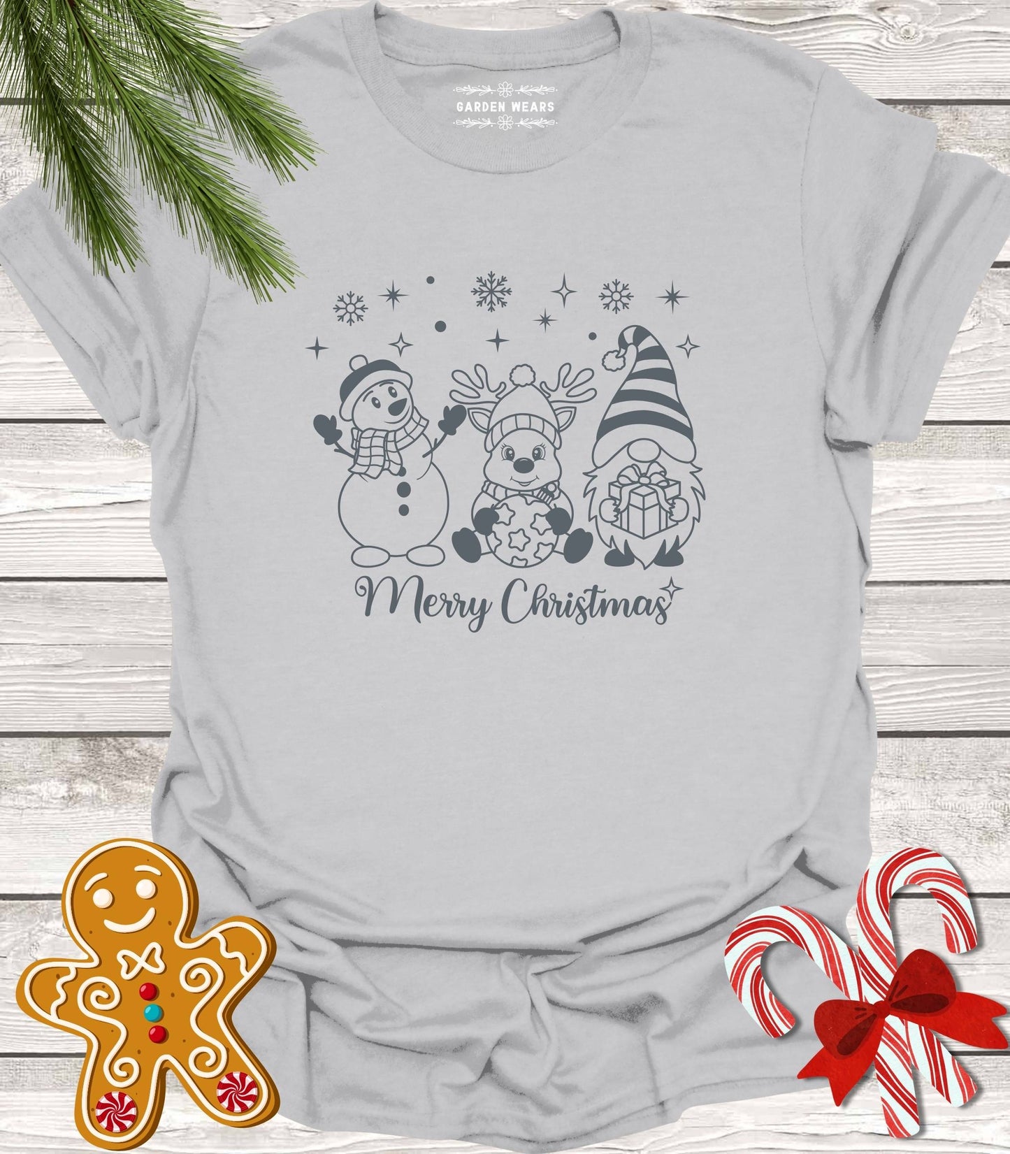 Unisex 100% Cotton T-shirt,  Merry Christmas Gnome