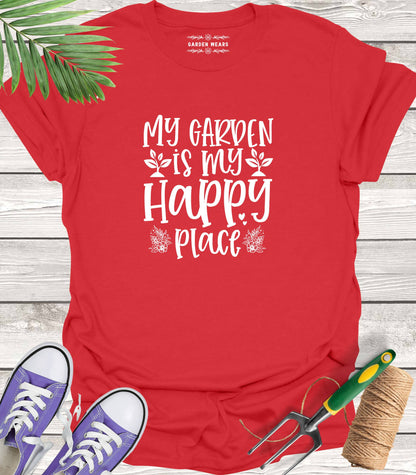 Unisex 100% Cotton T-shirt,  My Garden Is My Happy Place