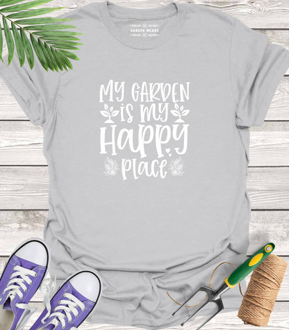 Unisex 100% Cotton T-shirt,  My Garden Is My Happy Place