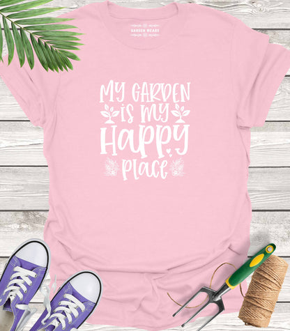 Unisex 100% Cotton T-shirt,  My Garden Is My Happy Place