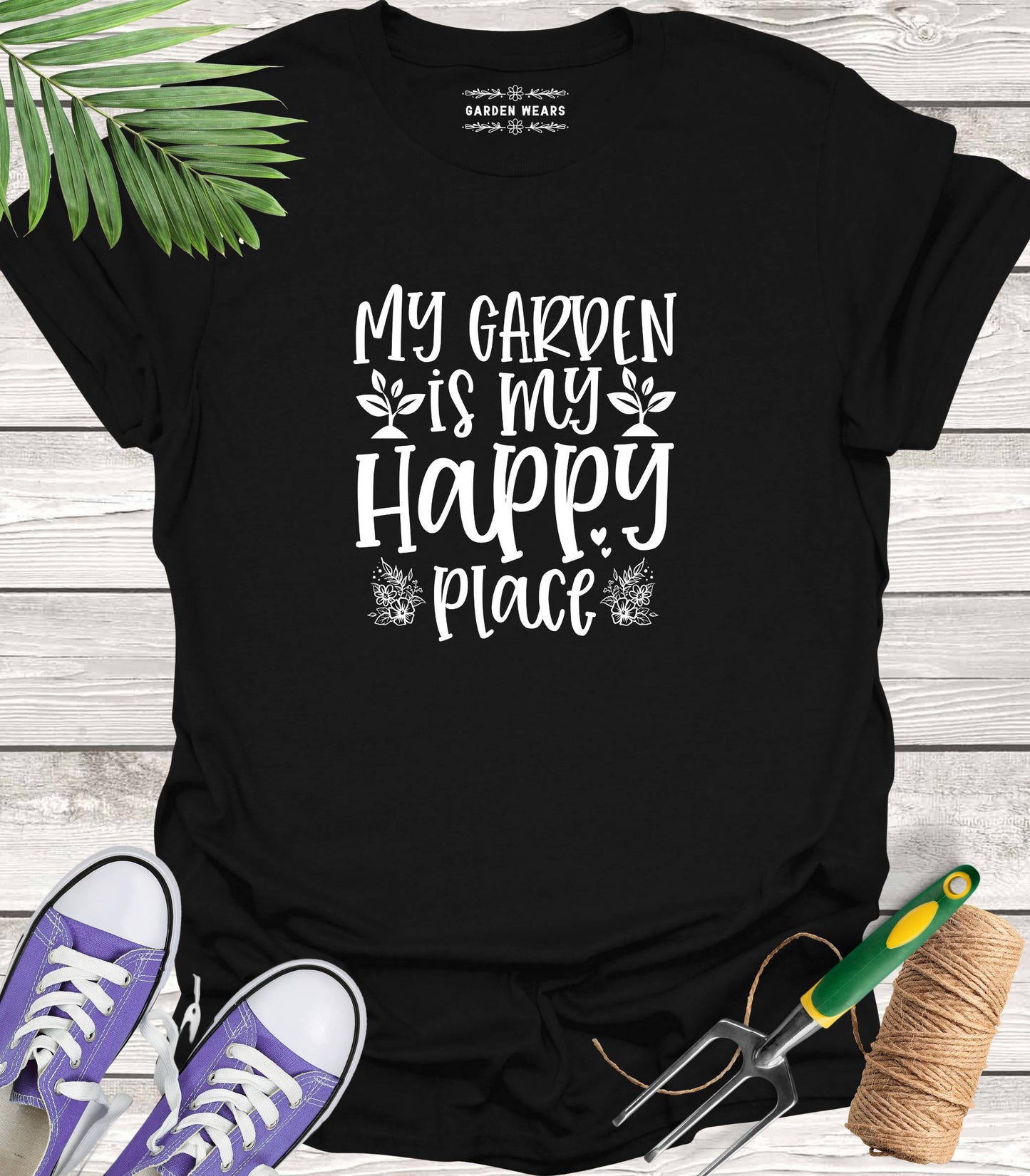 Unisex 100% Cotton T-shirt,  My Garden Is My Happy Place