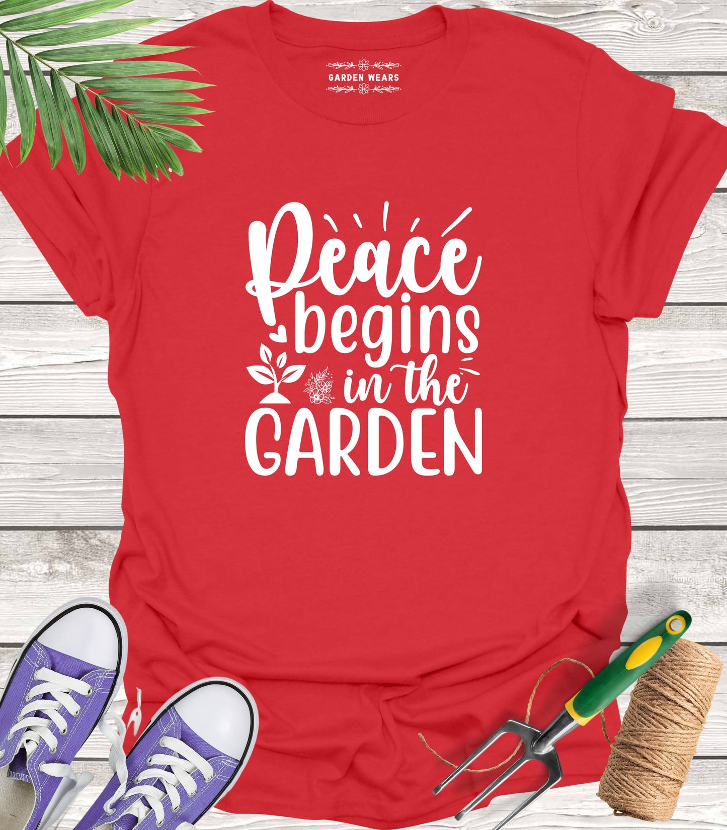 Unisex 100% Cotton T-shirt,  Peace Begins In The Garden